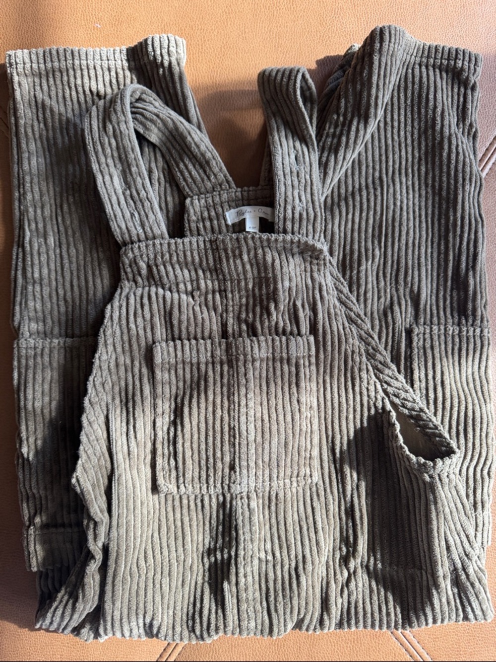 Rylee & Cru soft Corduroy Overalls in dark green